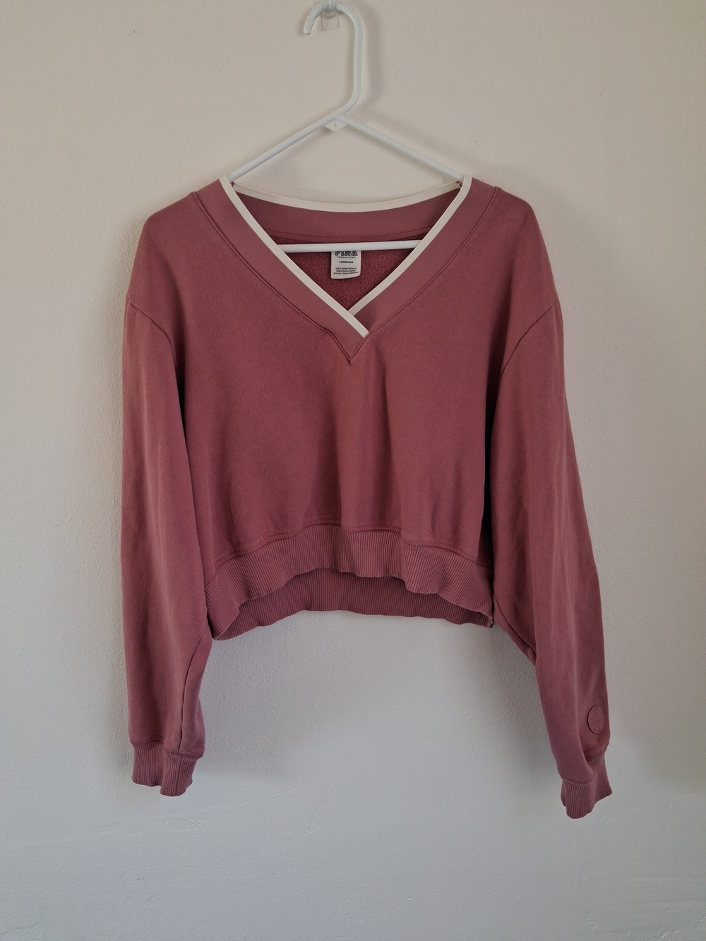 Pink Victoria's Secret Cropped Sweatshirt Large